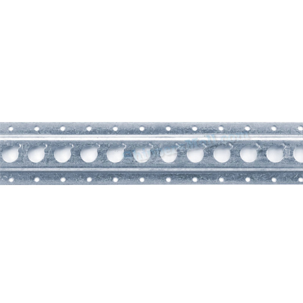 1806 - Series F 1" Hole Notched Track, Galvanized, 10'