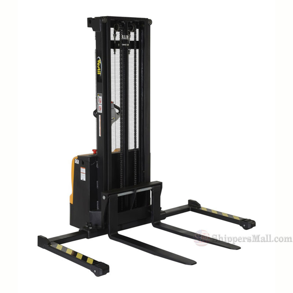 Double Mast Stacker with Powered Drive and Powered Lift 125" High
