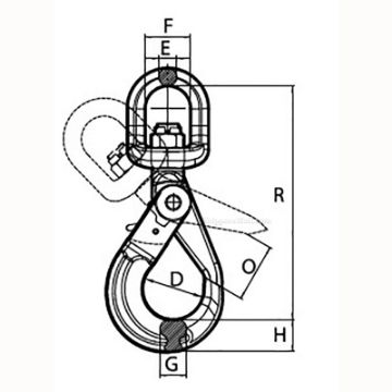 Show details for Peer-Lift Swivel Self-Locking Hook (Grade 80) Picture of Peer-Lift Swivel Self-Locking Hook (Grade 80)