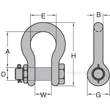 Show details for Peer-Lift Bolt, Nut & Cotter Anchor Shackles Picture of Peer-Lift Bolt, Nut & Cotter Anchor Shackles