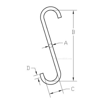 Show details for Standard Alloy S-Hooks Picture of Standard Alloy S-Hooks