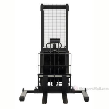 Stacker with Powered Lift Model: SL-63-AA c Stacker with Powered Lift - Adjustable Forks/ Adjustable Support Legs Forks Raise up to 63"  SL-63-AA  c