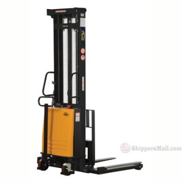 Stacker with Powered Lift - SL-150-AA c Stacker with Powered Lift - Adjustable Forks/ Adjustable Support Legs Forks Raise up to 150" SL-150-AA c