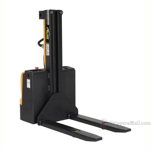 Narrow Mast Stacker with Powered Drive and Powered Lift 90" High, 2200 lb. Cap. Vestil Model: SNM-90-FF-27