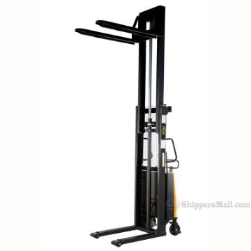 Stacker with Powered Lift - Fixed Forks, Fixed Support Legs  118" H P/N: SL-118-FF a SL Series - Stacker with Powered Lift - Fixed Forks Over Fixed Support Legs / 118" H Model: SL-118-FF a