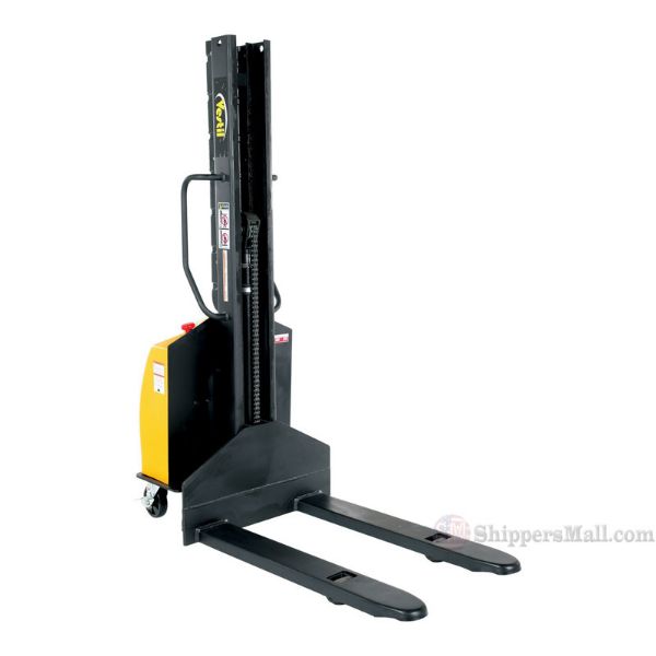Narrow Mast Semi-Electric Stacker with Fixed Fork, 1500 lb. Capacity - SLNM15-63-FF
