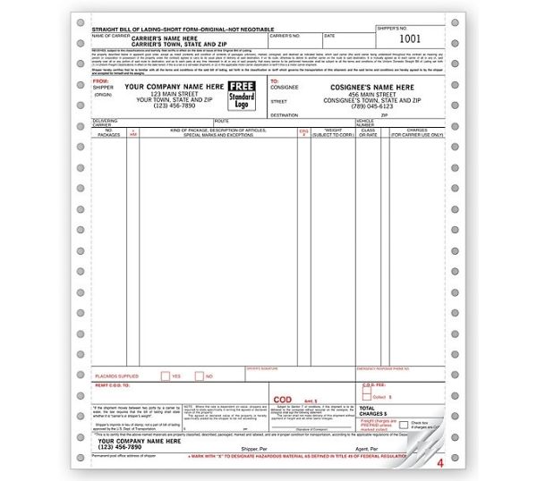 Bill of Lading - 3 Part - Continuous - DF13861-3
