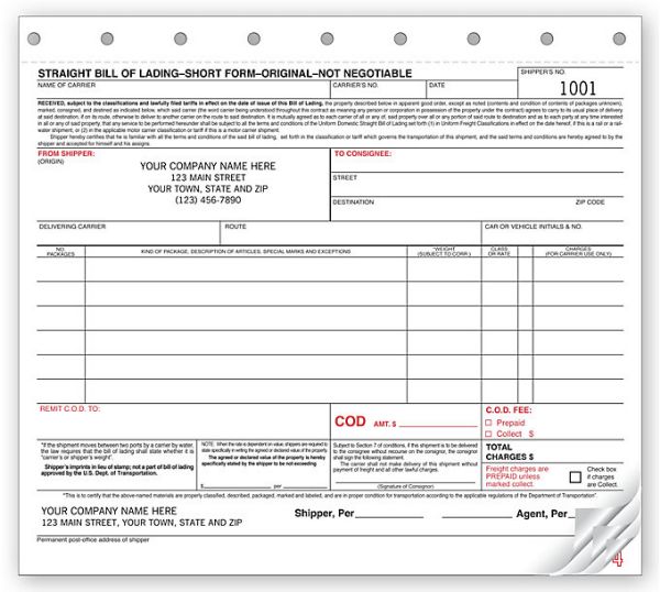 Bills of Lading DF6205 