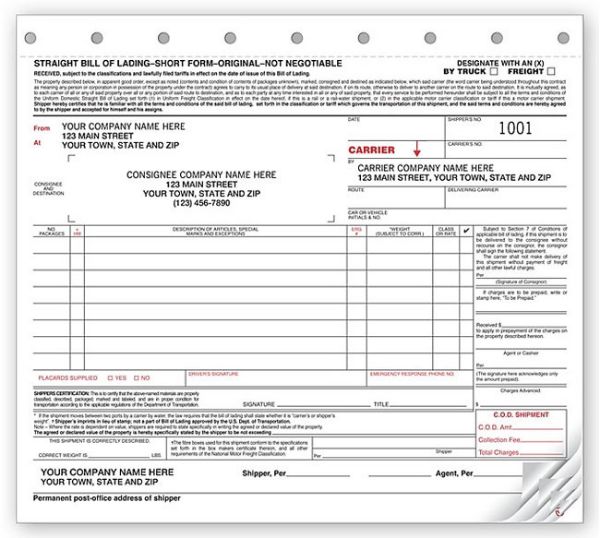 Bills Of Lading - DF7200 a