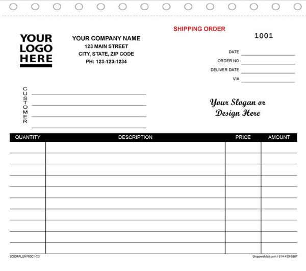 Combo Shipping Order, Delivery Receipt, Packing List & Invoice combination form. SODRPLSNP001