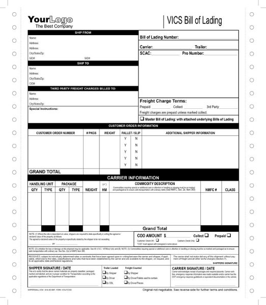 VICS Bill of Lading - Long Form - 3 Part - Continuous Format - VICSLFCC002-C3 a