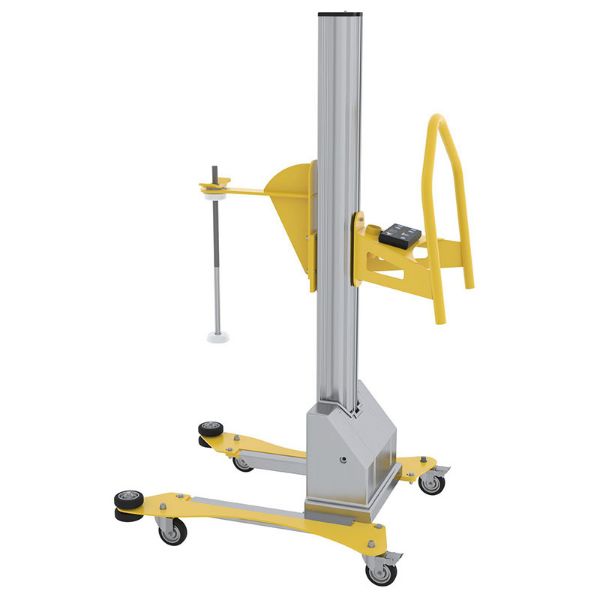 Aluminum Quick Lift DC Powered Pallet Stretch Wrap Machine 88 In. Maximum Wrap Length Yellow P/N: PEL-100A-D3-SWA