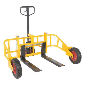 Steel All-Terrain Pallet Truck 32" Fork Length 2000 Lb. Capacity Yellow 10 Steel All-Terrain Pallet Truck  - ALL-T-2