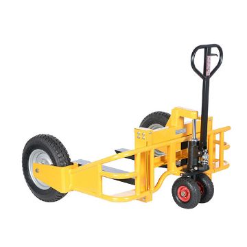 Steel All-Terrain Pallet Truck 32" Fork Length 2500 Lb. Capacity Yellow 50 Steel All-Terrain Pallet Truck - ALL-T-HD