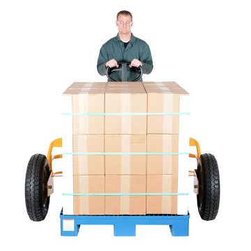 Steel All-Terrain Pallet Truck 32" Fork Length 2500 Lb. Capacity Yellow 110 Steel All-Terrain Pallet Truck - ALL-T-HD