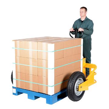 Steel All-Terrain Pallet Truck 32" Fork Length 2500 Lb. Capacity Yellow 120 Steel All-Terrain Pallet Truck - ALL-T-HD