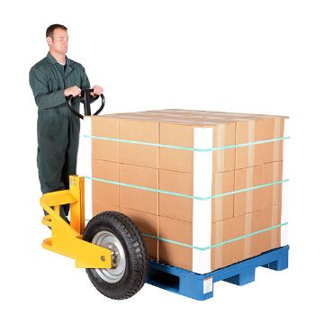 Steel All-Terrain Pallet Truck 32" Fork Length 2500 Lb. Capacity Yellow 130 Steel All-Terrain Pallet Truck - ALL-T-HD