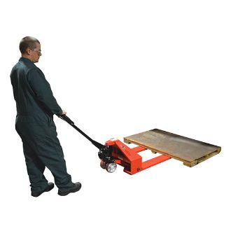 Steel Super Low Pallet Truck 60" x 27" x 44" 2200 Lb. Capacity Red 40 Steel Super Low Pallet Truck  - PM2-2744-SLP