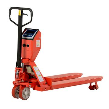 Steel Low Profile Pallet Truck with Scale 64-1/2" x 22-3/8" x 48" 5000 Lb. Capacity Red 20 Steel Low Profile Pallet Truck Scale - PM-2048-SCL-LP
