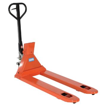 Steel Trade Legal Low Profile Pallet Truck with Scale 62" x 21-1/2" x 47-1/2" 5000 Lb. Capacity Red 10 Steel Trade Legal Low Profile Pallet Truck - PM-2146-TL-SCL-LP