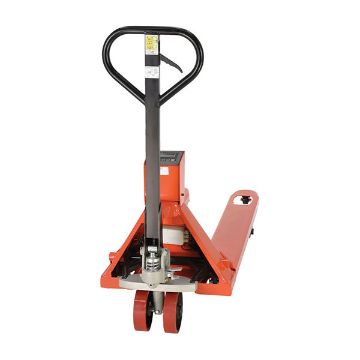 Steel Trade Legal Low Profile Pallet Truck with Scale 62" x 21-1/2" x 47-1/2" 5000 Lb. Capacity Red 40 Steel Trade Legal Low Profile Pallet Truck - PM-2146-TL-SCL-LP