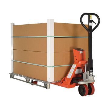 Steel Trade Legal Low Profile Pallet Truck with Scale 62" x 21-1/2" x 47-1/2" 5000 Lb. Capacity Red 50 Steel Trade Legal Low Profile Pallet Truck - PM-2146-TL-SCL-LP