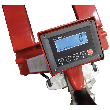 Steel Trade Legal Low Profile Pallet Truck with Scale 62" x 21-1/2" x 47-1/2" 5000 Lb. Capacity Red 60 Steel Trade Legal Low Profile Pallet Truck - PM-2146-TL-SCL-LP