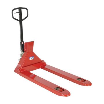 Steel Trade Legal Low Profile Pallet Truck with Scale 66" x 28" x 48" 5000 Lb. Capacity Red 10 Steel Trade Legal Low Profile Pallet Truck - PM-2746-TL-SCL-LP