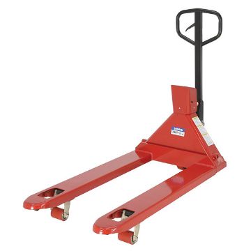 Steel Trade Legal Low Profile Pallet Truck with Scale 66" x 28" x 48" 5000 Lb. Capacity Red 20 Steel Trade Legal Low Profile Pallet Truck - PM-2746-TL-SCL-LP