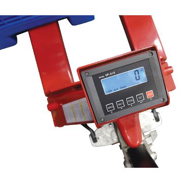 Steel Trade Legal Low Profile Pallet Truck with Scale 66" x 28" x 48" 5000 Lb. Capacity Red 60 Steel Trade Legal Low Profile Pallet Truck - PM-2746-TL-SCL-LP