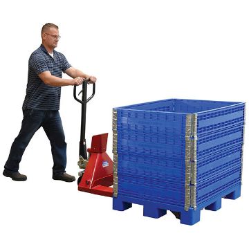 Steel Trade Legal Low Profile Pallet Truck with Scale 66" x 28" x 48" 5000 Lb. Capacity Red 80 Steel Trade Legal Low Profile Pallet Truck - PM-2746-TL-SCL-LP