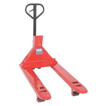 Steel Trade Legal Low Profile Pallet Truck with Scale and Printer 66" x 28" x 48" 5000 Lb. Capacity Red 10 Steel Trade Legal Low Profile Pallet Truck - PM-2746-TL-SCL-LP-PT