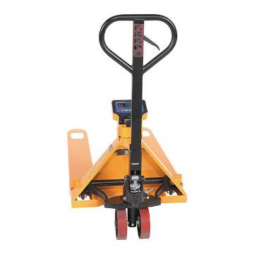 Steel Low Profile Economy Pallet Truck with Scale 67-1/2" x 27" x 47" 5000 Lb. Capacity Yellow 40 Steel Low Profile Economy Pallet Truck - PM-2748-SCL-LP-E