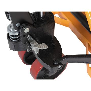 Steel Low Profile Economy Pallet Truck with Scale 67-1/2" x 27" x 47" 5000 Lb. Capacity Yellow 90 Steel Low Profile Economy Pallet Truck - PM-2748-SCL-LP-E