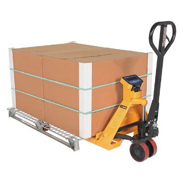Steel Low Profile Economy Pallet Truck with Scale 67-1/2" x 27" x 47" 5000 Lb. Capacity Yellow 100 Steel Low Profile Economy Pallet Truck - PM-2748-SCL-LP-E