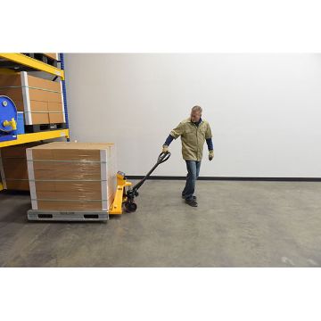 Steel Low Profile Economy Pallet Truck with Scale 67-1/2" x 27" x 47" 5000 Lb. Capacity Yellow 120 Steel Low Profile Economy Pallet Truck - PM-2748-SCL-LP-E