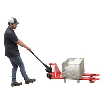 Steel Low Profile Pallet Truck 21" x 48" 4,000 Lb. Capacity Red 70 Steel Low Profile Pallet Truck - PM4-2148-LP