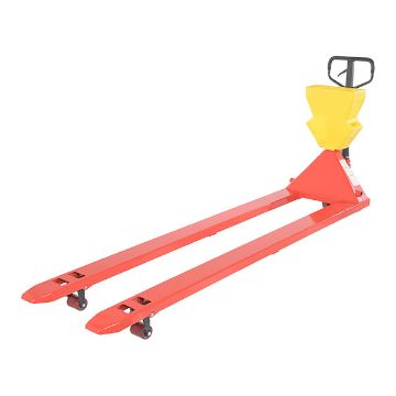 Steel/Plastic Pallet Truck 109-3/16" x 27" x 48" 4000 Lb. Capacity Red with Yellow P-Caddy 20 Steel/Plastic Pallet Truck - PM4-2796-UP-001