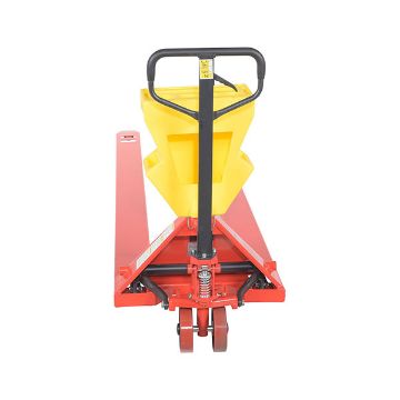 Steel/Plastic Pallet Truck 109-3/16" x 27" x 48" 4000 Lb. Capacity Red with Yellow P-Caddy 40 Steel/Plastic Pallet Truck - PM4-2796-UP-001