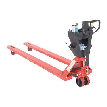 Steel/Plastic Pallet Truck 109-3/16" x 27" x 48" 4000 Lb. Capacity Red with Black P-Caddy 70 Steel/Plastic Pallet Truck  - PM4-2796-UP-002