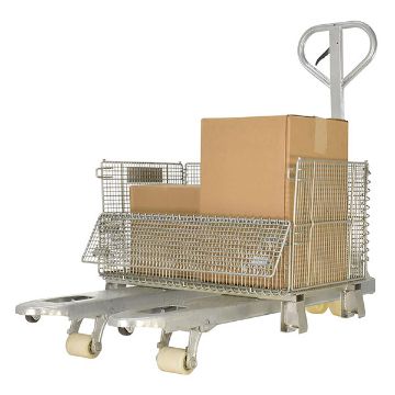 Galvanized Steel Pallet Truck 64" x 20-1/2" x 48-1/2" 5500 Lb. Capacity Gray 50 Galvanized Steel Pallet Truck - PM5-2048-S-G