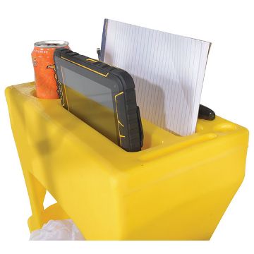 Steel/Plastic Pallet Truck 61-3/16" x 20" x 48" 5500 Lb. Capacity Red with Yellow P-Caddy 80 Steel/Plastic Pallet Truck - PM5-2048-UP-001