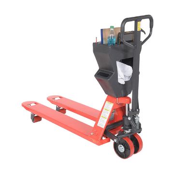 Steel/Plastic Pallet Truck 61-3/16" x 20" x 48" 5500 Lb. Capacity Red with Black P-Caddy 90 Steel/Plastic Pallet Truck - PM5-2048-UP-002