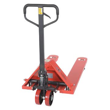 Steel (Quantity 6) Pallet Truck 61-11/16" x 27" x 48-5/8" 5500 Lb. Capacity Red 40 Steel (Quantity 6) Pallet Trucks - PM5-2748-6PKG