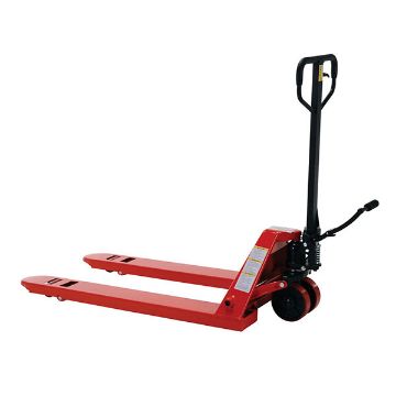 Wheel Nose Pallet Truck with Foot Pedal 27" x 48" 5500 Lb. Capacity Red 10 Wheel Nose Pallet Truck - PM5-2748-FP