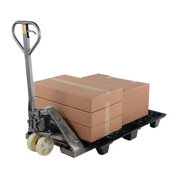 304 Stainless Steel Pallet Truck 62" x 27" x 48" 5500 Lb. Capacity Silver 40 304 Stainless Steel Pallet Truck - PM5-2748-SS
