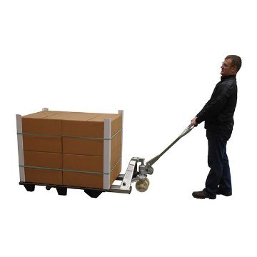 Steel Zinc Coated Pallet Truck 61" x 27" x 48" 5500 Lb. Capacity Silver 50 Steel Zinc Coated Pallet Truck  - PM5-2748-S-Z