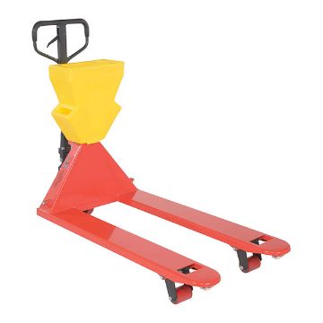 Steel/Plastic Pallet Truck 61-3/16" x 27" x 48" 5500 Lb. Capacity Red with Yellow P-Caddy 10 Steel/Plastic Pallet Truck - PM5-2748-UP-001