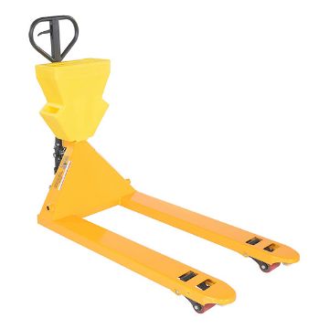 Steel/Plastic Pallet Truck 61-3/16" x 27" x 48" 5500 Lb. Capacity Yellow with Yellow P-Caddy 10 Steel/Plastic Pallet Truck - PM5-2748-Y-UP-001