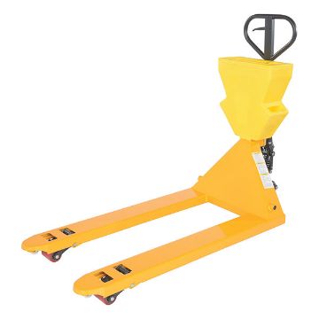 Steel/Plastic Pallet Truck 61-3/16" x 27" x 48" 5500 Lb. Capacity Yellow with Yellow P-Caddy 20 Steel/Plastic Pallet Truck - PM5-2748-Y-UP-001